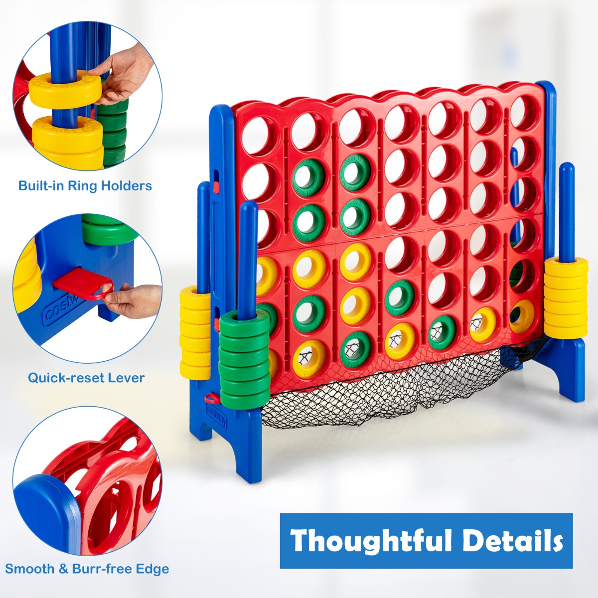 Giant Connect 4 Outdoor Game Set with Carry Bag - Family-friendly backyard entertainment for kids.