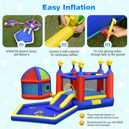 Children's Inflatable Bouncy House - Active Play with Two Basketball Hoops