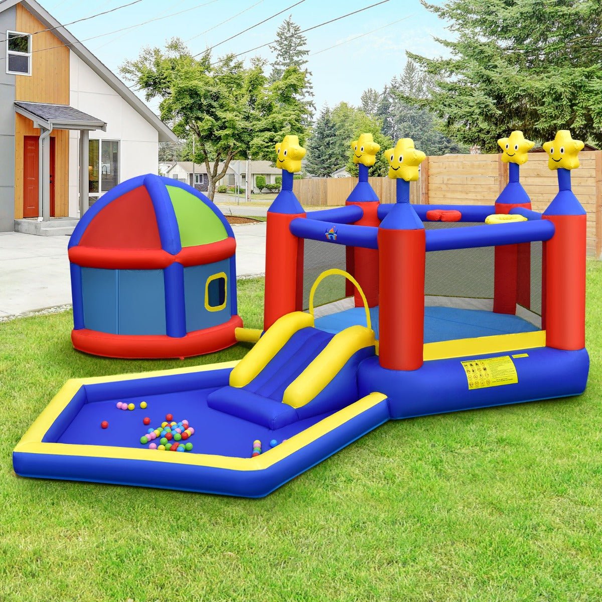 Children's Inflatable Bouncy House - Double Basketball Fun for Kids