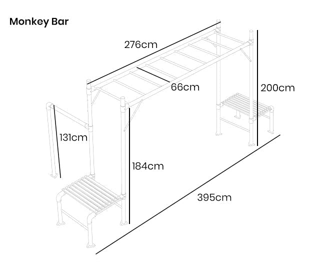 Junior Jungle Monkey Bars for backyard fun, perfect outdoor playground equipment for kids.