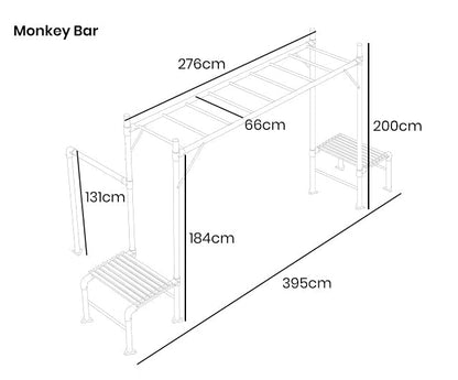 Junior Jungle Monkey Bars for backyard fun, perfect outdoor playground equipment for kids.