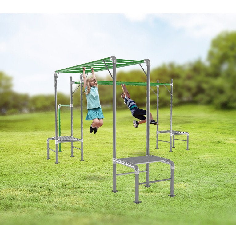 Junior Jungle Zambia outdoor playground set with monkey bars for kids active backyard fun.