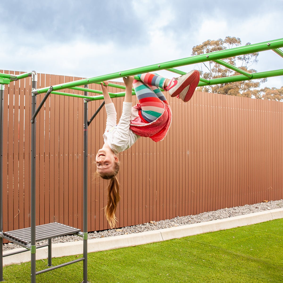 Zambia outdoor playground set with monkey bars for active play at home.