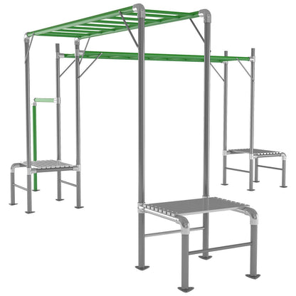 Junior Jungle Zambia Outdoor Playground Set with Monkey Bars for fun backyard playtime.