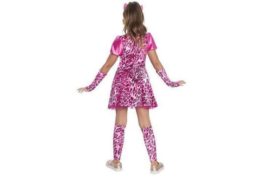 Kids Kat Heart Emoji Halloween Costume Set in pink for playful at-home dress-up fun.