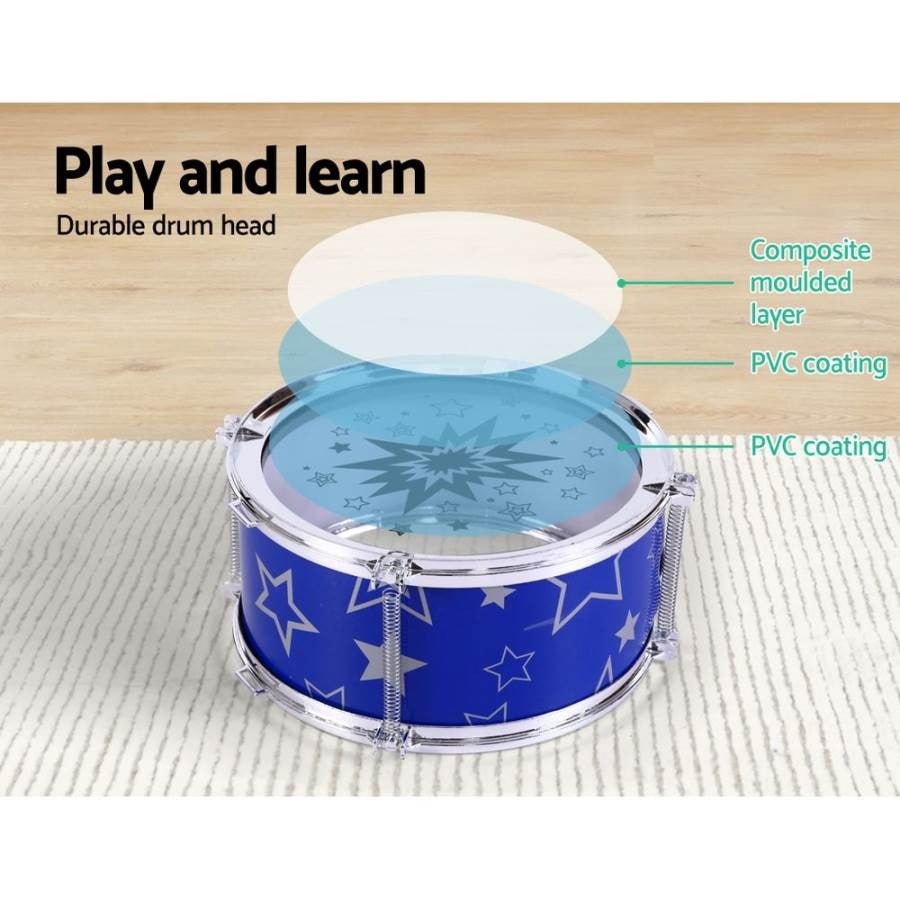 Kids Drums Music Play Set Pcs with Seat Blue Kids Mega Mart
