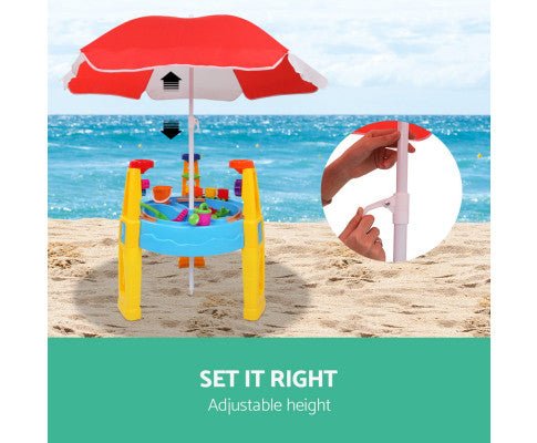 Keezi Umbrella & Table Set - Bring Color to Playtimes