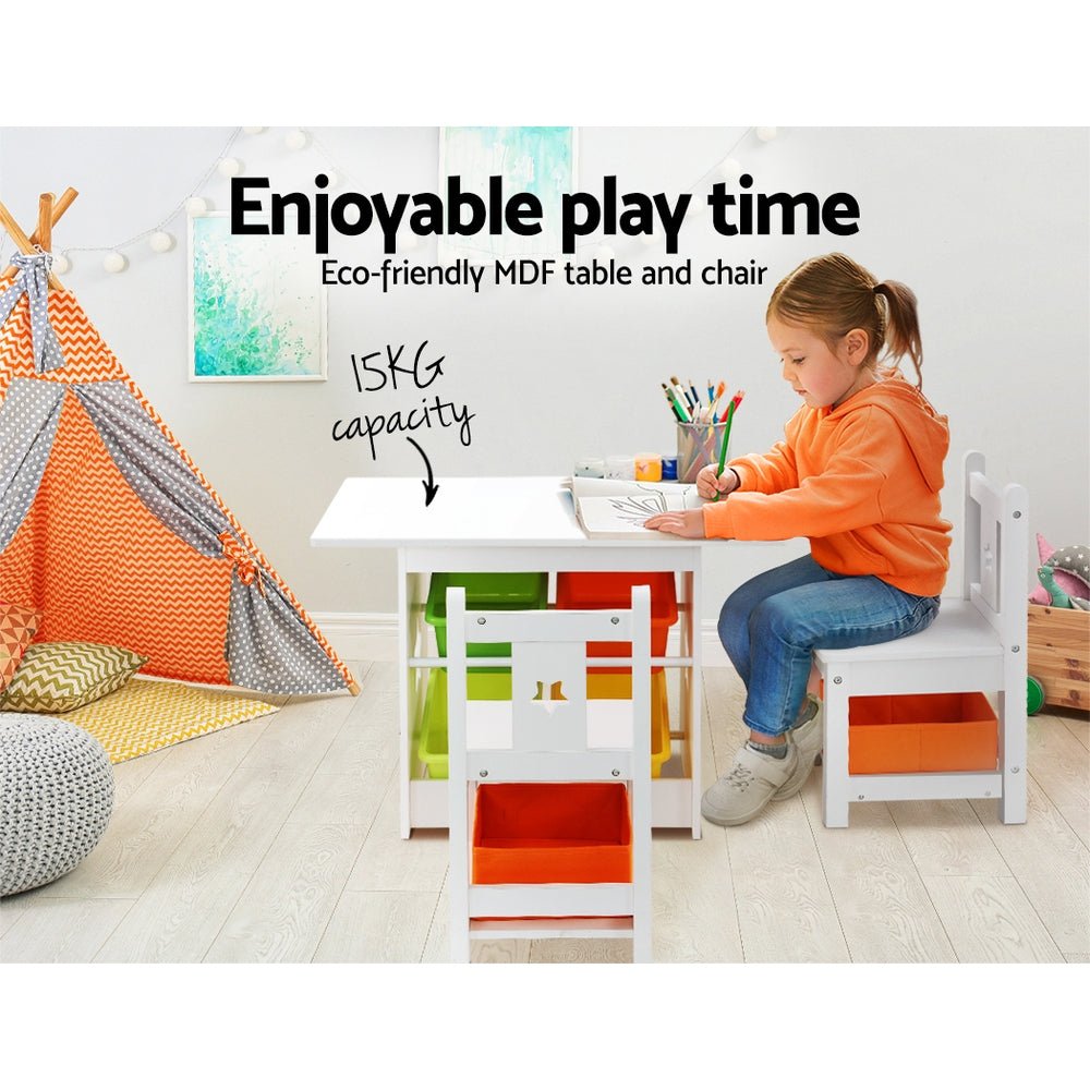 Versatile Keezi Kids Table and Chair Set with Toy Storage Box