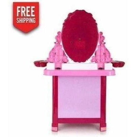 Keezi 30 Piece Kids Dressing Table Set in Pink for imaginative play at home.