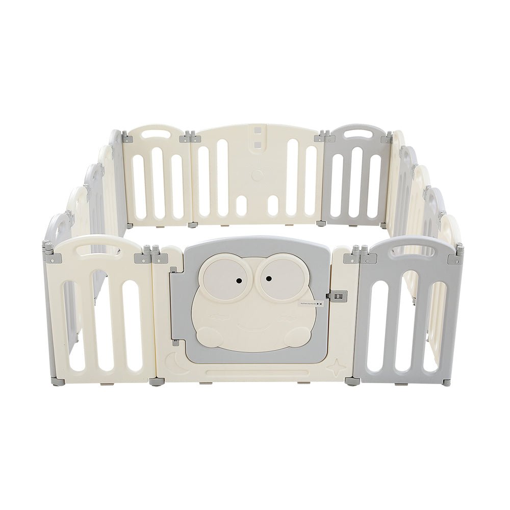 Keezi Baby Playpen 16 Panels Foldable Toddler Fence Safety Play Activity Centre