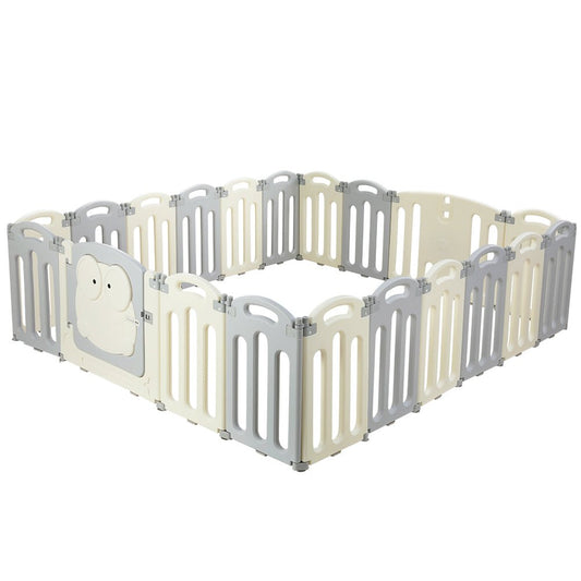 Keezi Baby Playpen | 20-panel foldable toddler fence for safe play and learning at home.