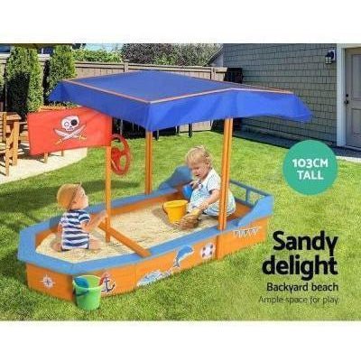 Outdoor Toys Keezi Boat shaped Canopy Sand Pit