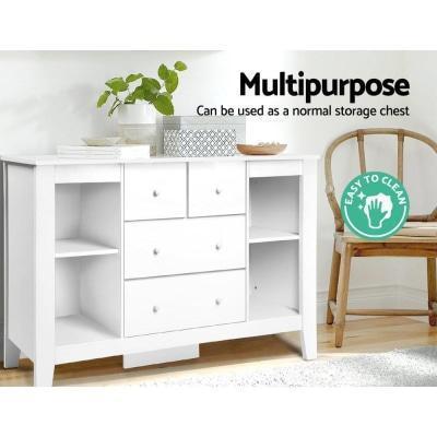 White Baby Chest Dresser - With Baby Items