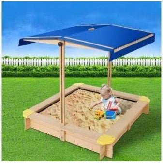 Keezi Children Canopy Sand Pit with Ground Sheet for outdoor play and sensory exploration