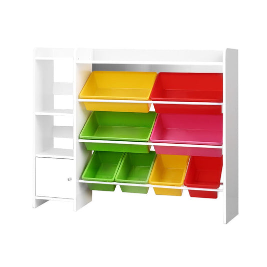 Keezi Kids 8 Bin Toy Storage Shelf for organized and tidy childrens play spaces.