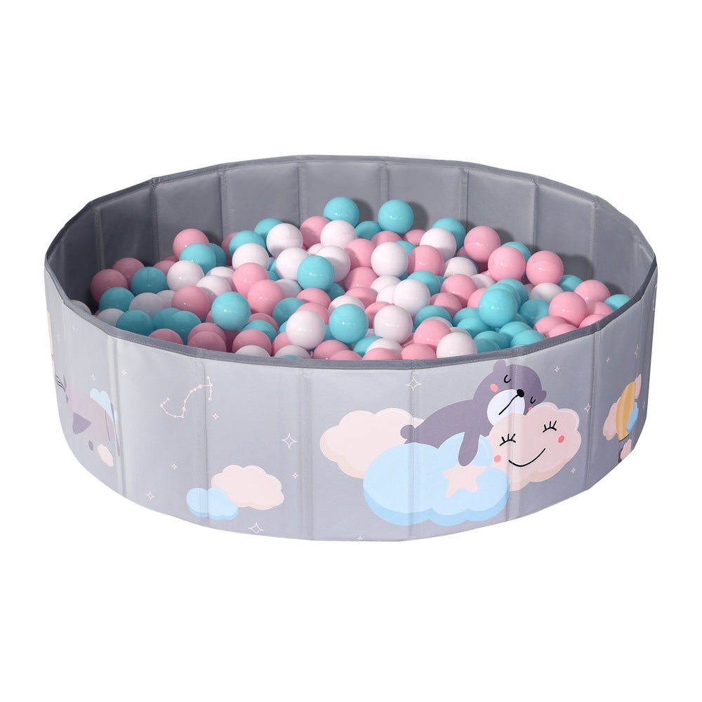 Keezi Kids Ball Pool Pit - vibrant colors, includes storage bag - perfect home entertainment.