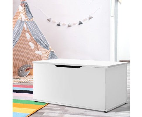 Keezi Blanket Toy Box for kids Storage Chest White