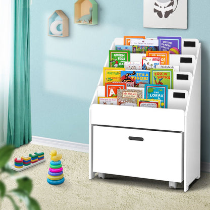 Keezi Kids Bookshelf | Colorful, fun display shelf for organizing childrens books and toys.