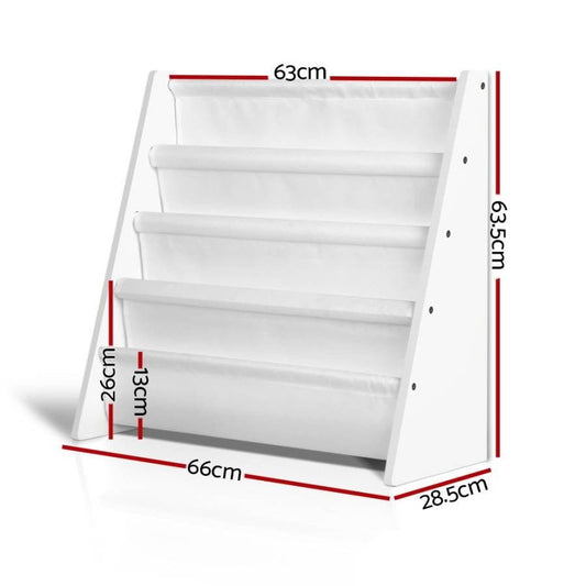 Keezi Kids Bookshelf in White - Perfect storage solution for childrens books and toys