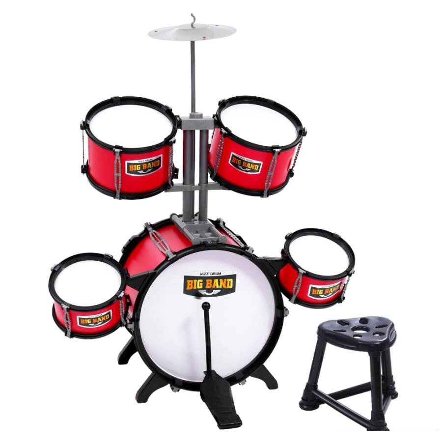 Keezi Kids Junior Drums Kit Toy Red | Fun and colorful music set for children at home.