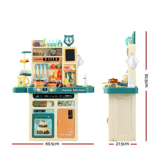 Keezi Kids Kitchen Playset with 73pcs Pretend Play Food and Cooking Utensils for Fun Activities