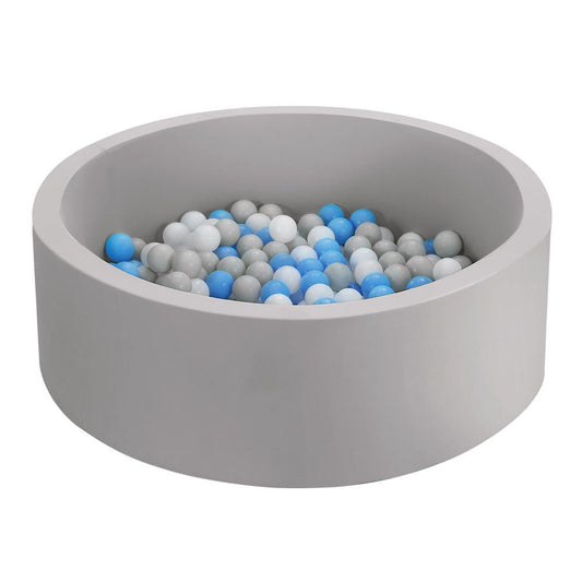 Keezi Kids Ocean Foam Ball Pit | 90x30cm Grey with Balls, perfect playful home fun.