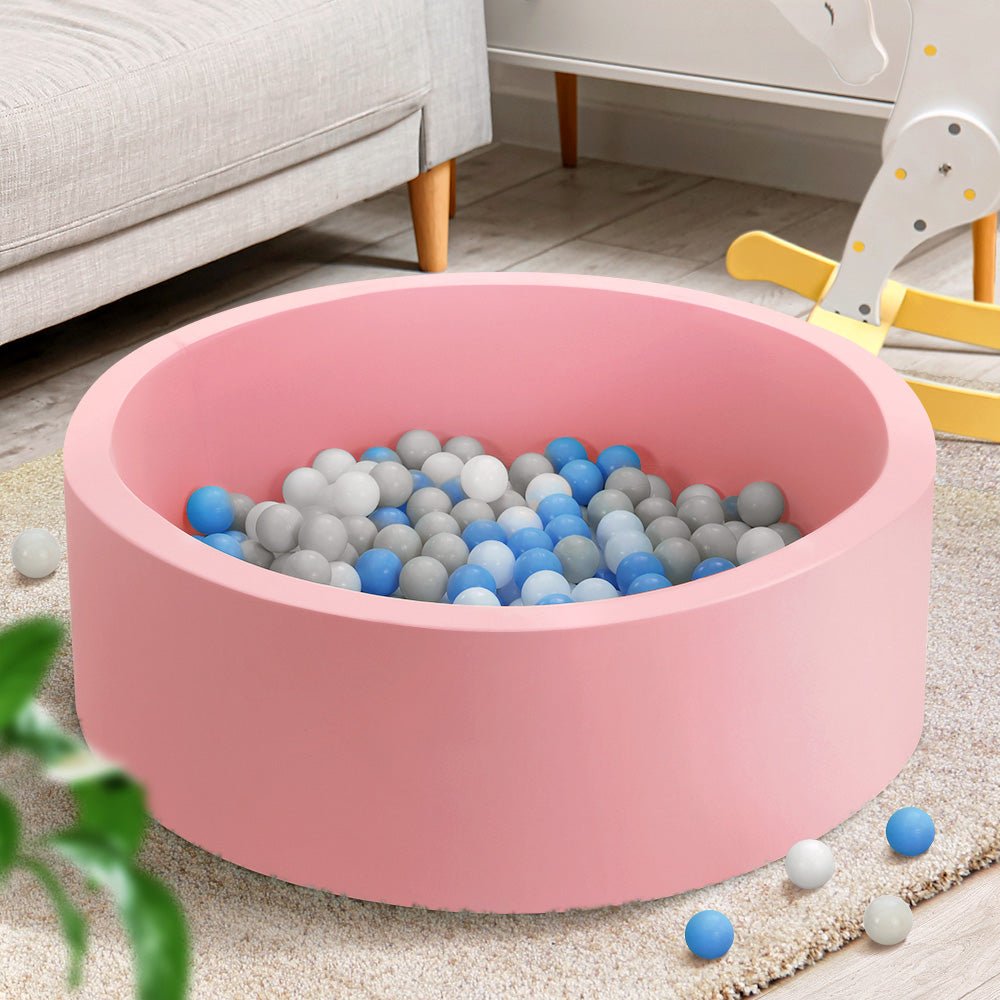 Keezi Kids Ocean Foam Ball Pit with Balls 90x30cm Pink