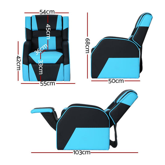 Keezi Kids Recliner Chair | Comfortable black blue chair for childrens relaxation at home