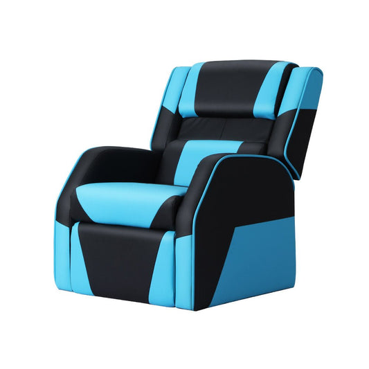 Keezi Kids Recliner Chair in Black Blue for comfy and stylish home lounging.