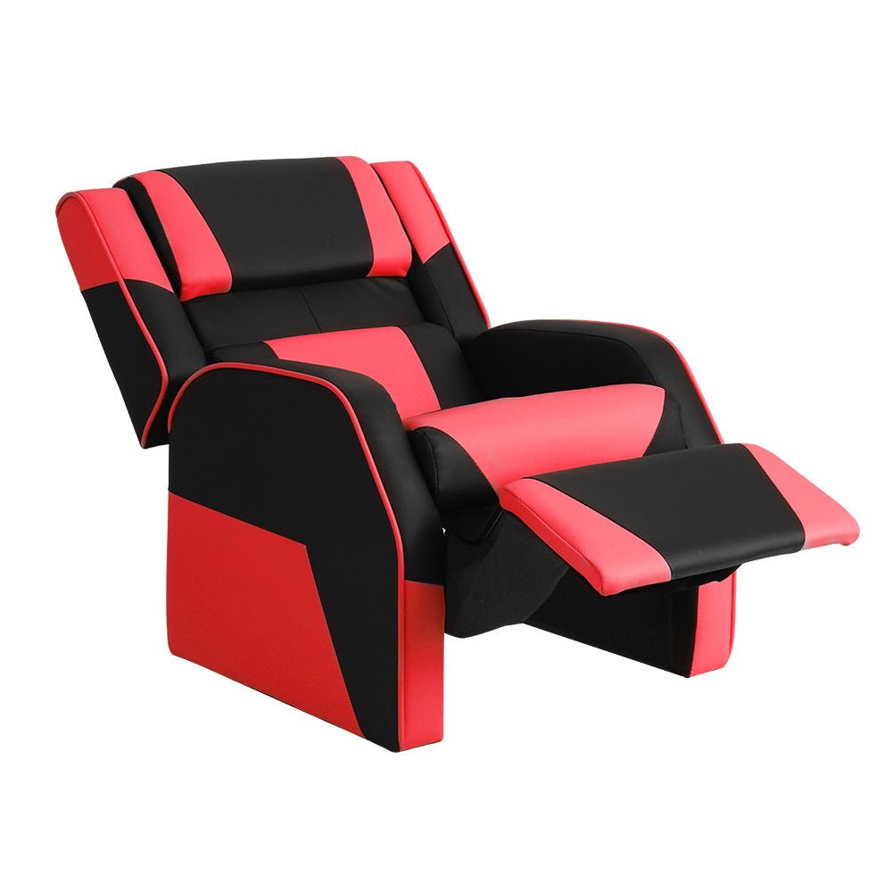 Keezi Kids Recliner Chair in Black Red for comfy and stylish home seating.