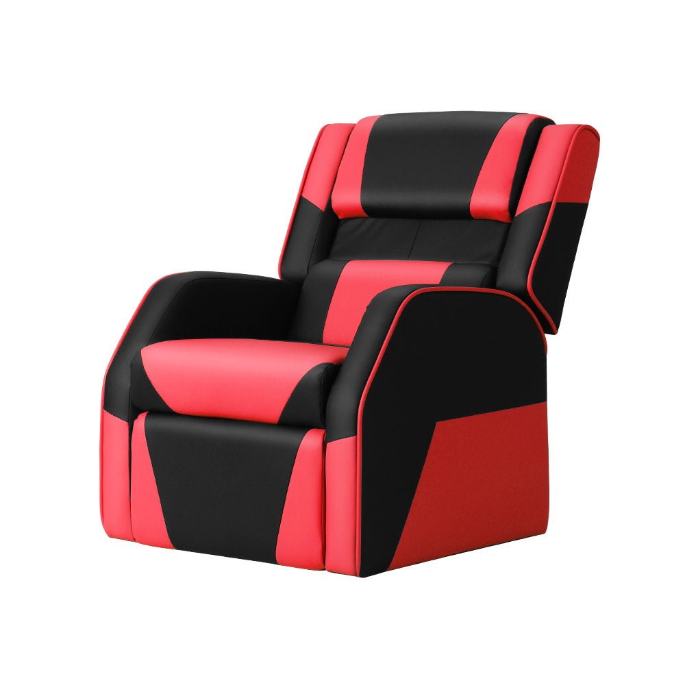 Keezi Kids Recliner Chair in Black Red, perfect for childrens home relaxation.