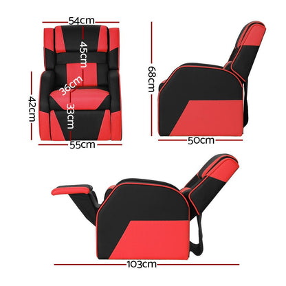 Keezi Kids Recliner Chair in Black Red - Comfortable childrens seating for home relaxation.