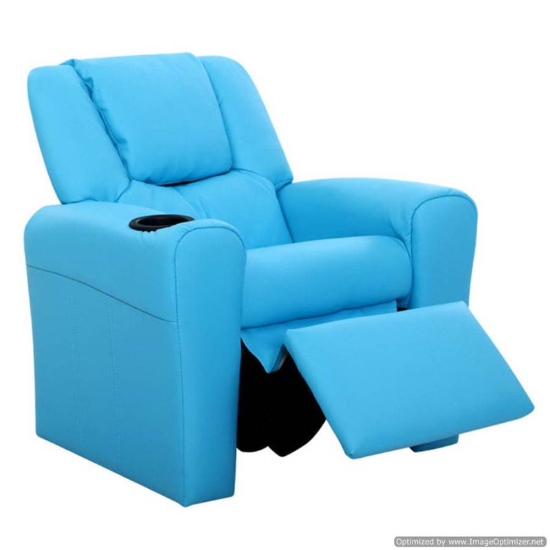 Buy Kids Furniture Artiss Kids Recliner Chair Blue