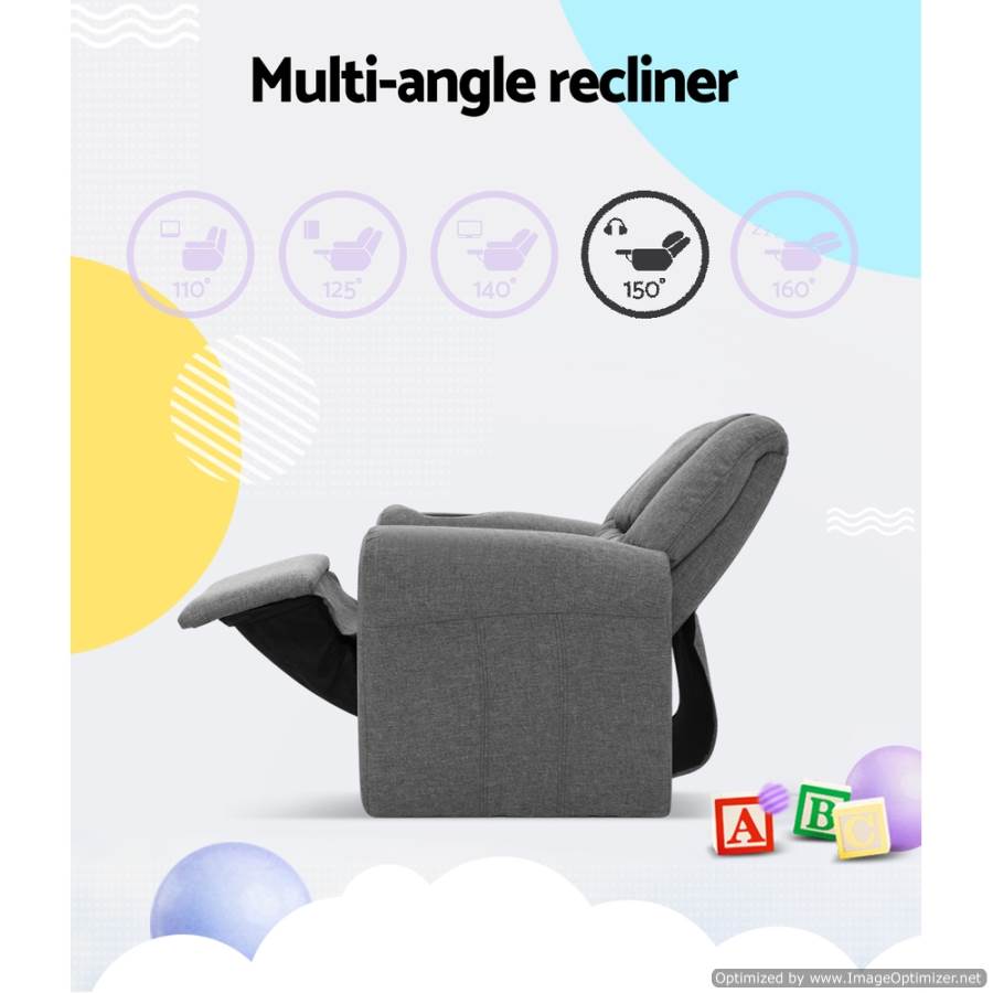 Furniture Artiss Kids Recliner Chair Grey