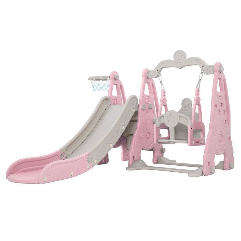 Keezi Slide Swing Basketball Hoop for Toddler Playset Pink 170cm | Kids Mega Mart | Shop Toys Now!