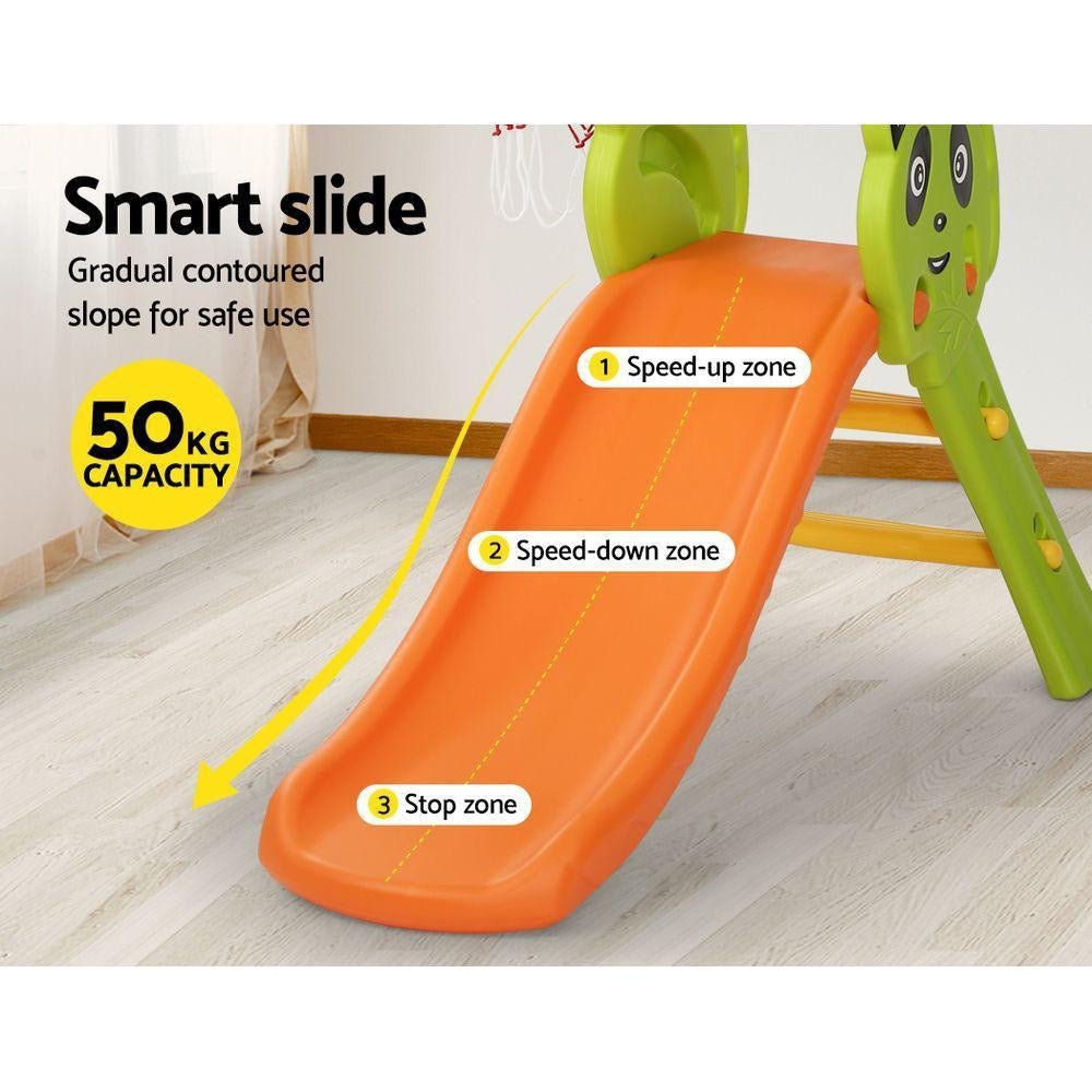 Keezi Toy Slide with Basketball Hoop Orange