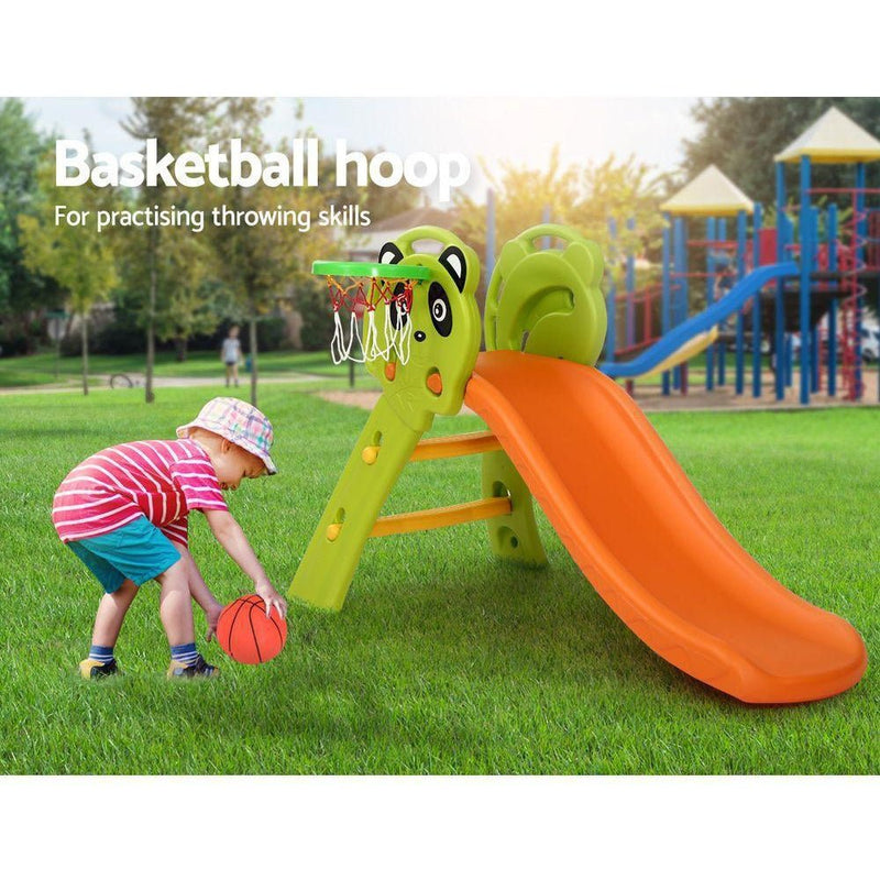 Keezi Slide Toy with Basketball Hoop Orange