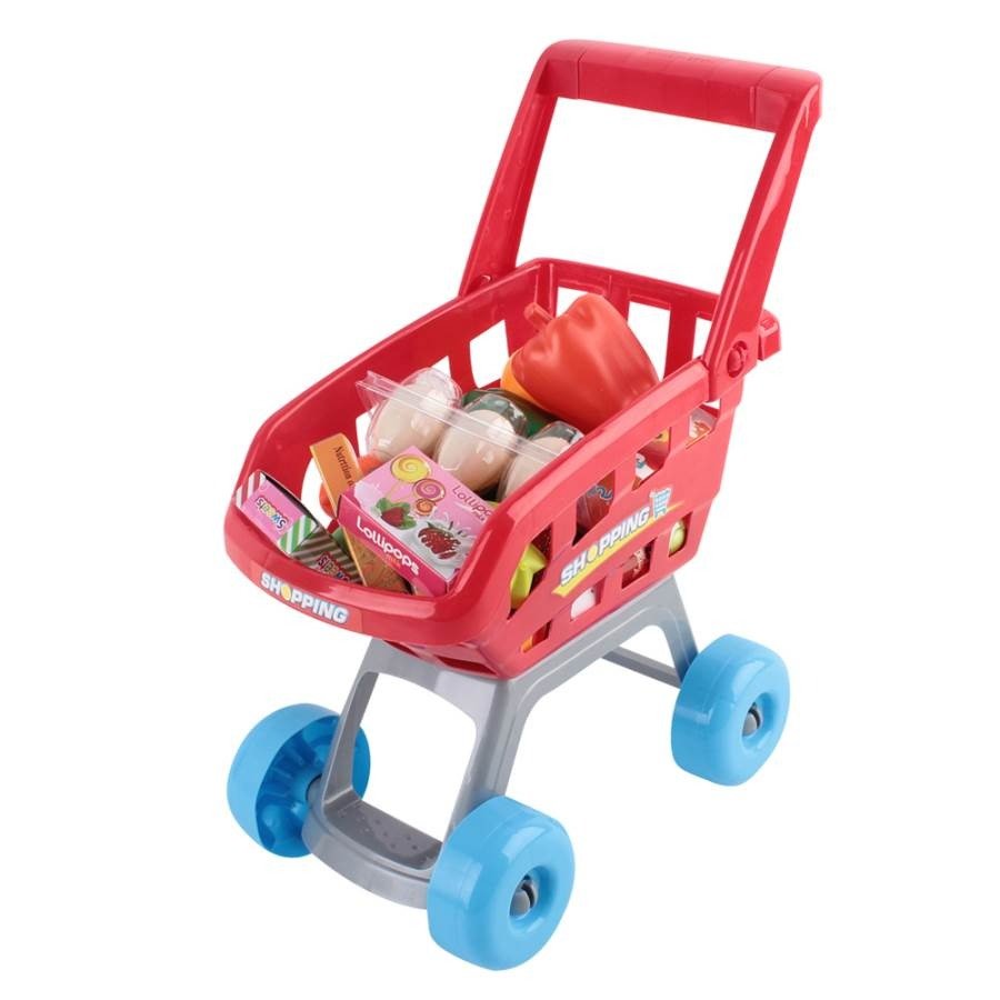 Keezi Kids Supermarket Toy Set with Trolley, ideal for imaginative play at home.