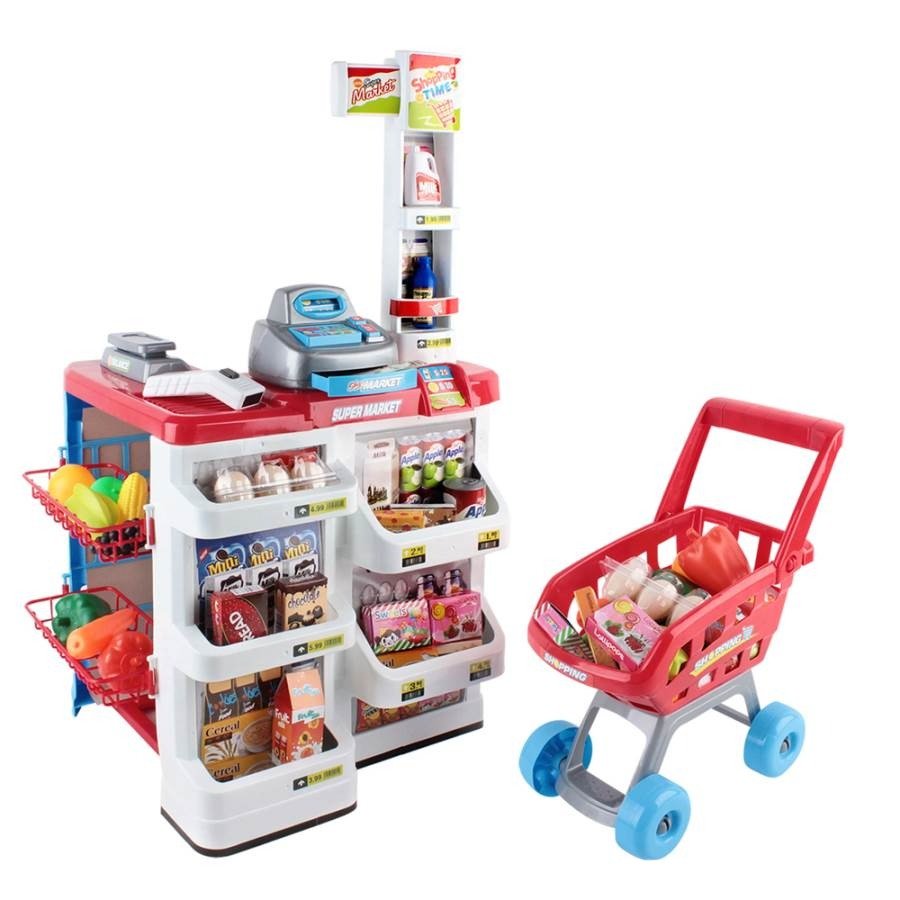 Keezi Supermarket Toy Set Red & White 24 Piece | Kids Mega Mart | Shop Now!