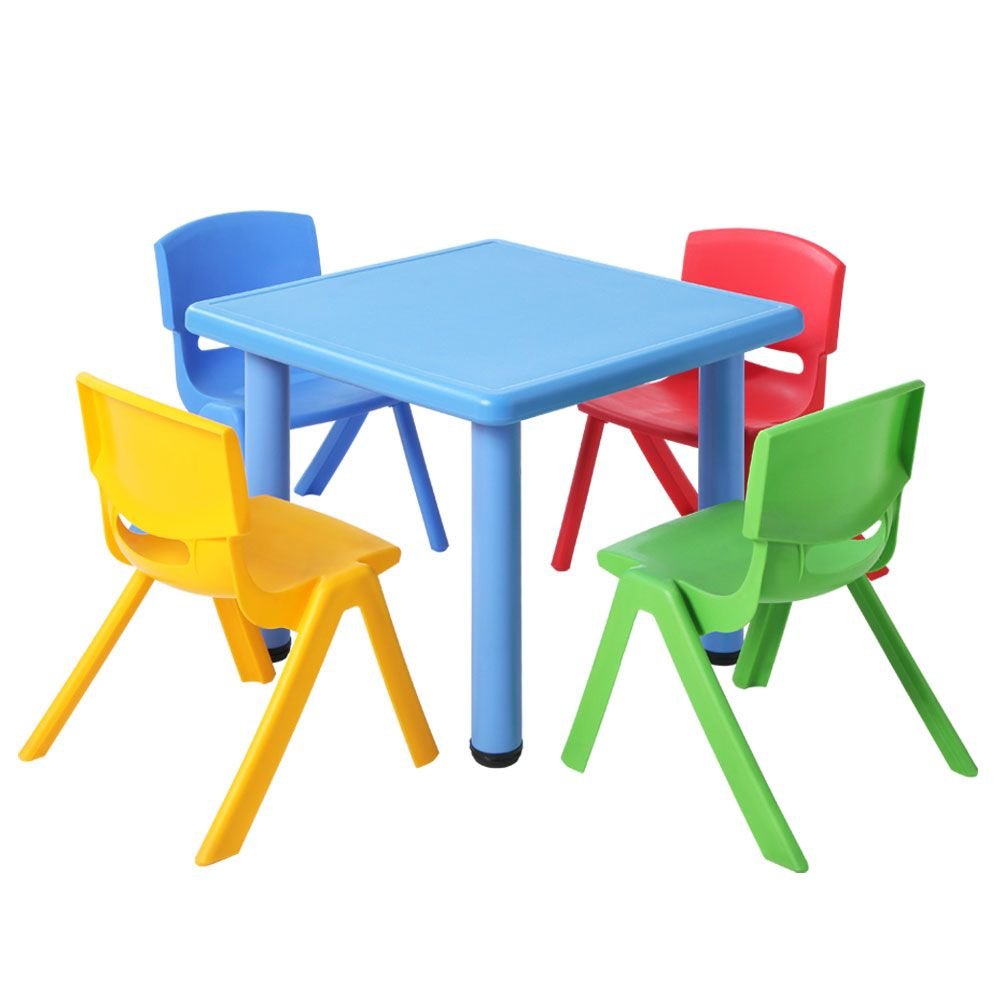 Keezi Kids Table and Chair Set in Blue, perfect for playtime and activities.