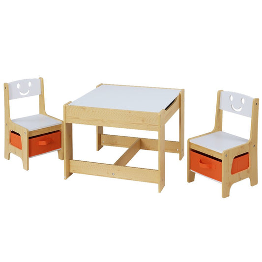 Keezi Kids Table and Chair Set with Blackboard and Storage Box Desk, ideal for creative play.