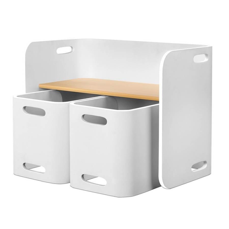 Keezi Kids Table and Chair Set | Study desk in white, ideal for childrens home learning.