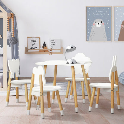 Colorful 5-Piece Keezi Kids Table and Chairs Set for playful home activities.