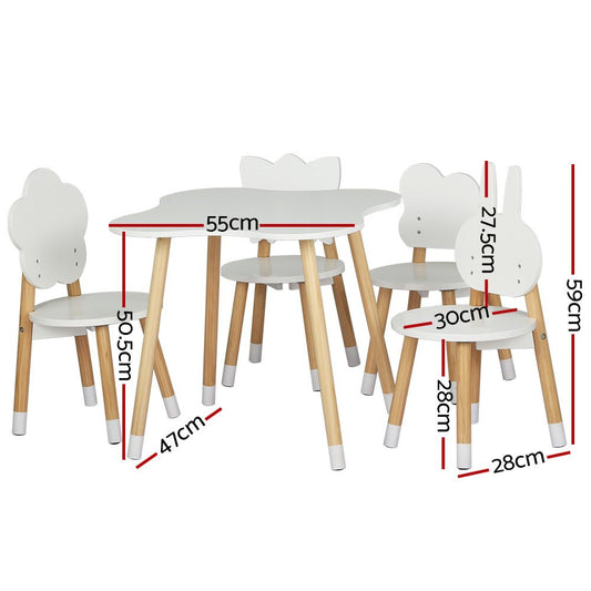 Keezi Kids Table and Chairs Set | 5-piece for creative play and learning at home.