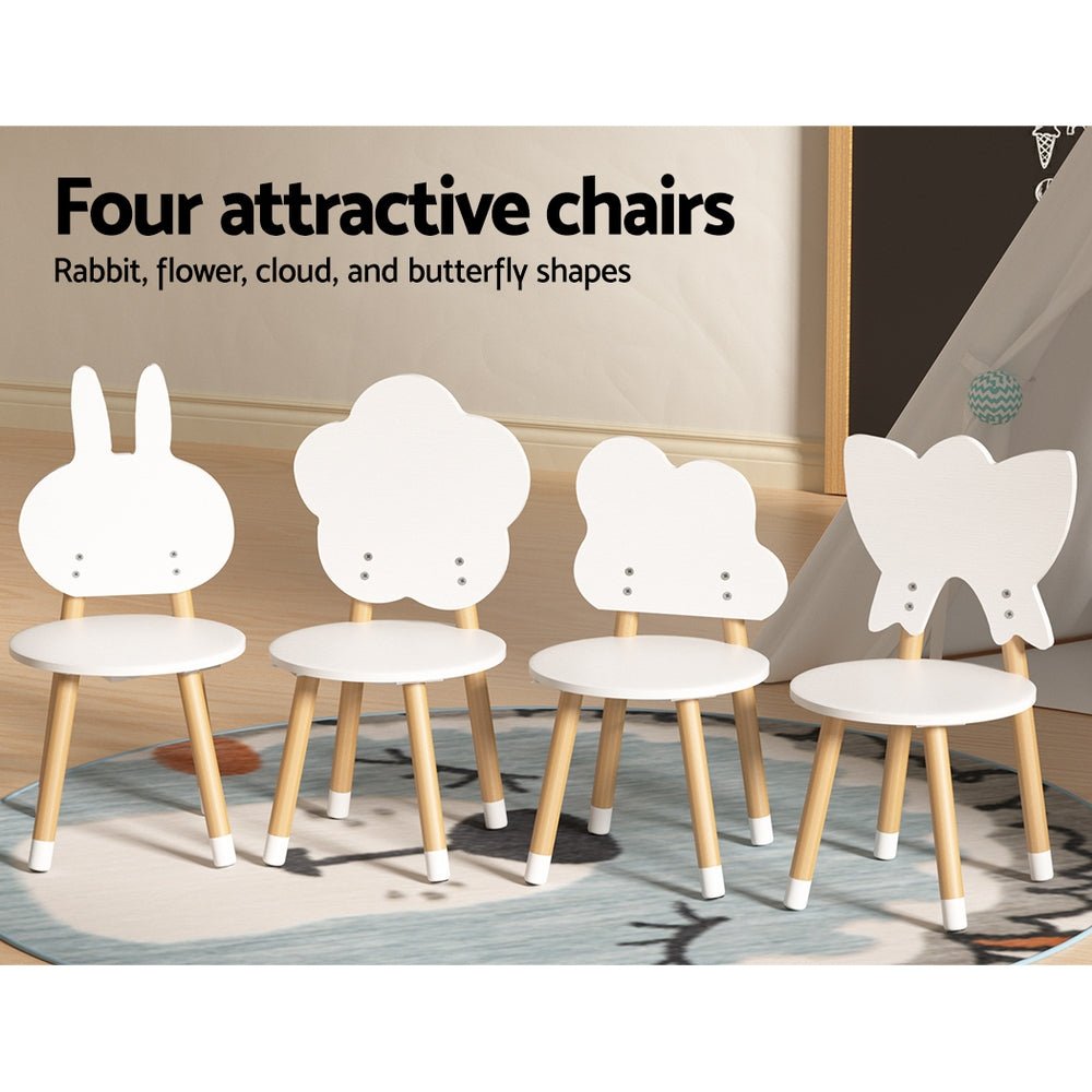 Keezi Kids Table and Chairs Set 5 Piece for creative play and study activities.