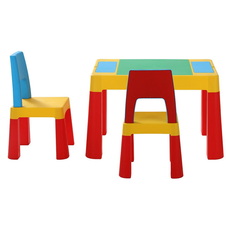 Keezi Kids Table and Chairs Set with Block Toys