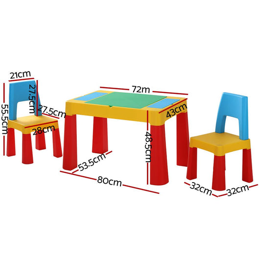 Keezi Kids Table and Chairs Set with Block Toys - Encourages imaginative play and learning.