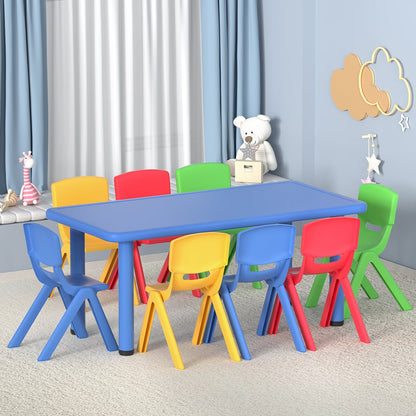 Keezi Kids Study Desk Set | 120CM plastic table and 8 chairs for fun learning space