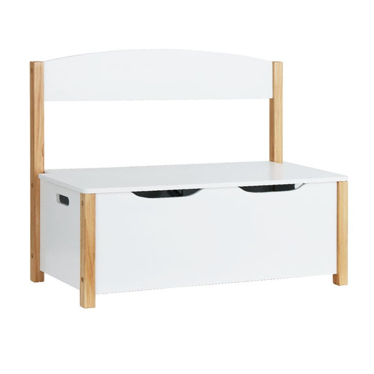 Keezi Kids Toy Box | Storage chest with seating bench, ideal for childrens room organization.