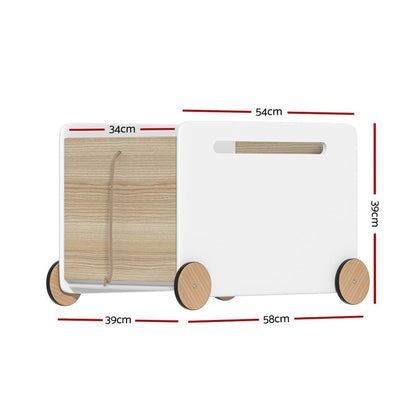 Keezi Kids Toy Box with Organiser and Wheels for Fun and Tidy Storage Solution